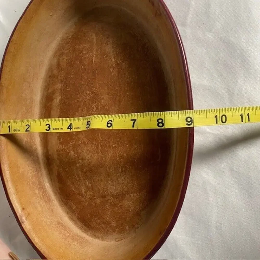 PAMPERED CHEF Family Heritage Stoneware Cranberry Red Oval Baker 8.5 x 13.5